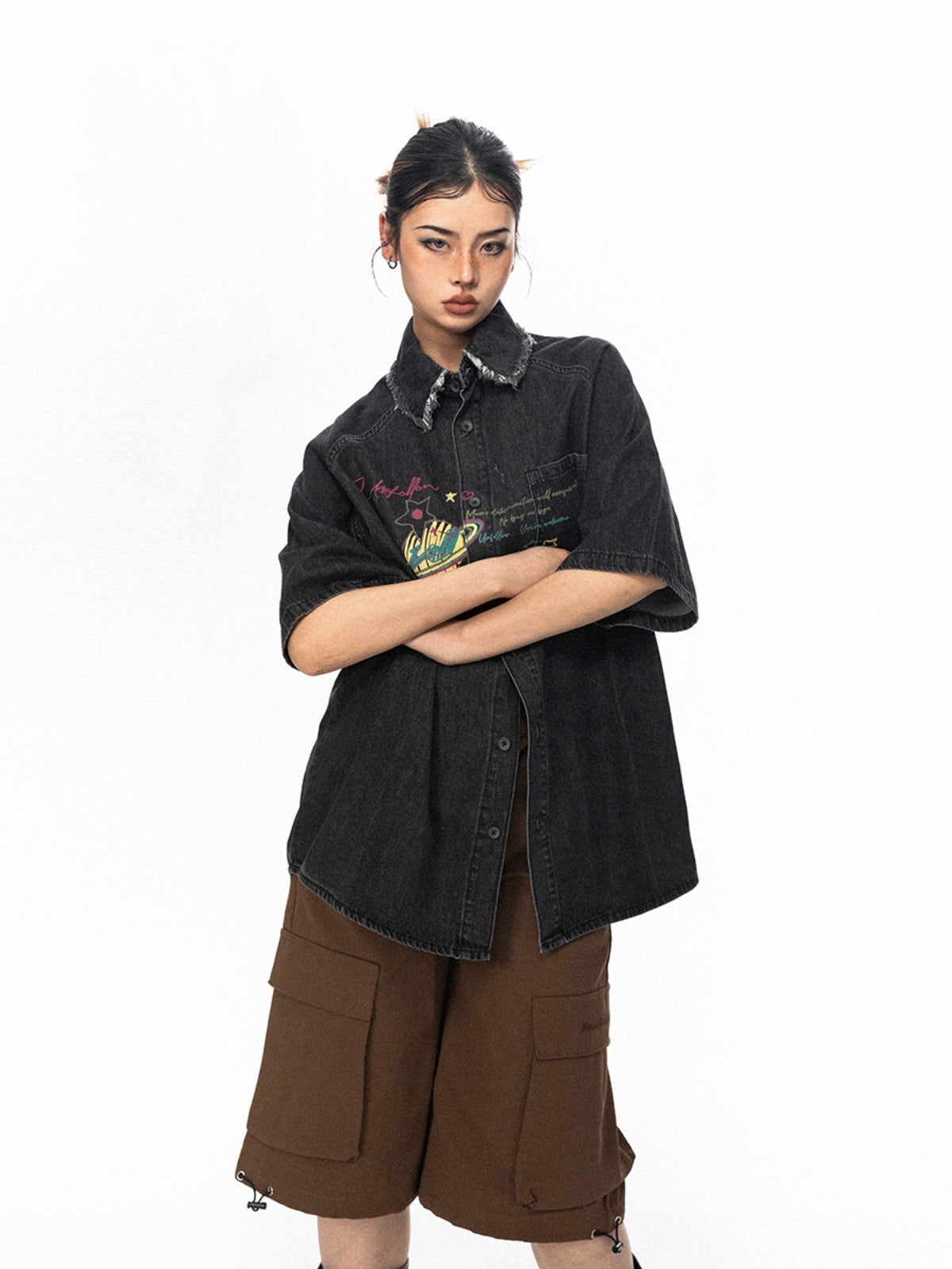 Retro Do The Old Cowboy Printed Short Sleeve Shirt