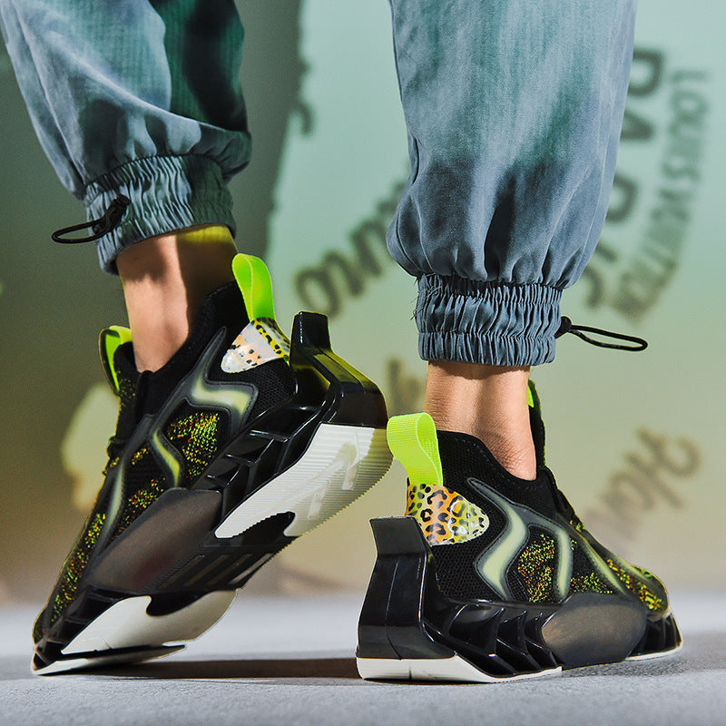 Flying Woven Leisure Thick Soled Sports Shoes For Men and women