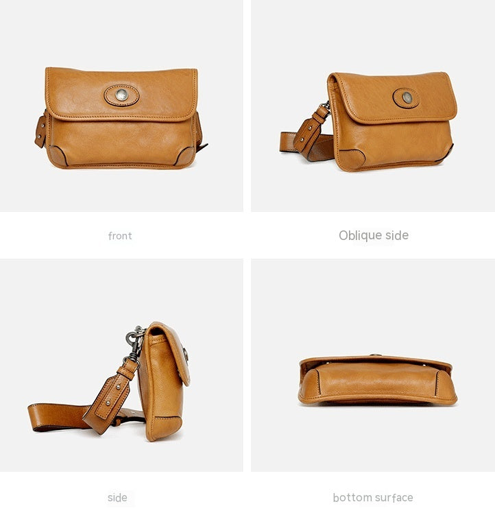 Retro Handmade First Layer Cowhide Crossbody Bag