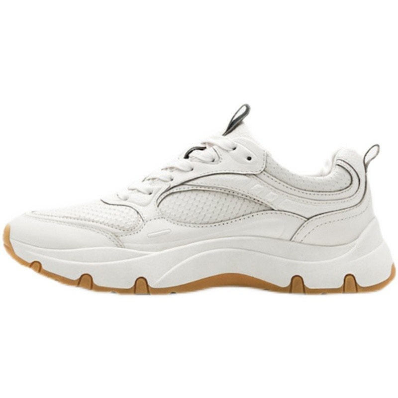 Structured Daily Sneaker – Leather & Mesh with Sculpted Sole