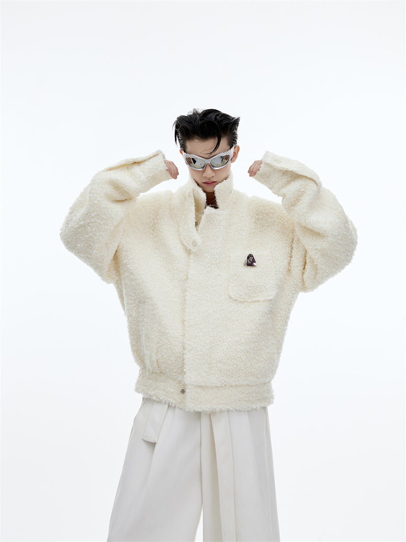 Men's Woolen Silhouette Cropped Jacket