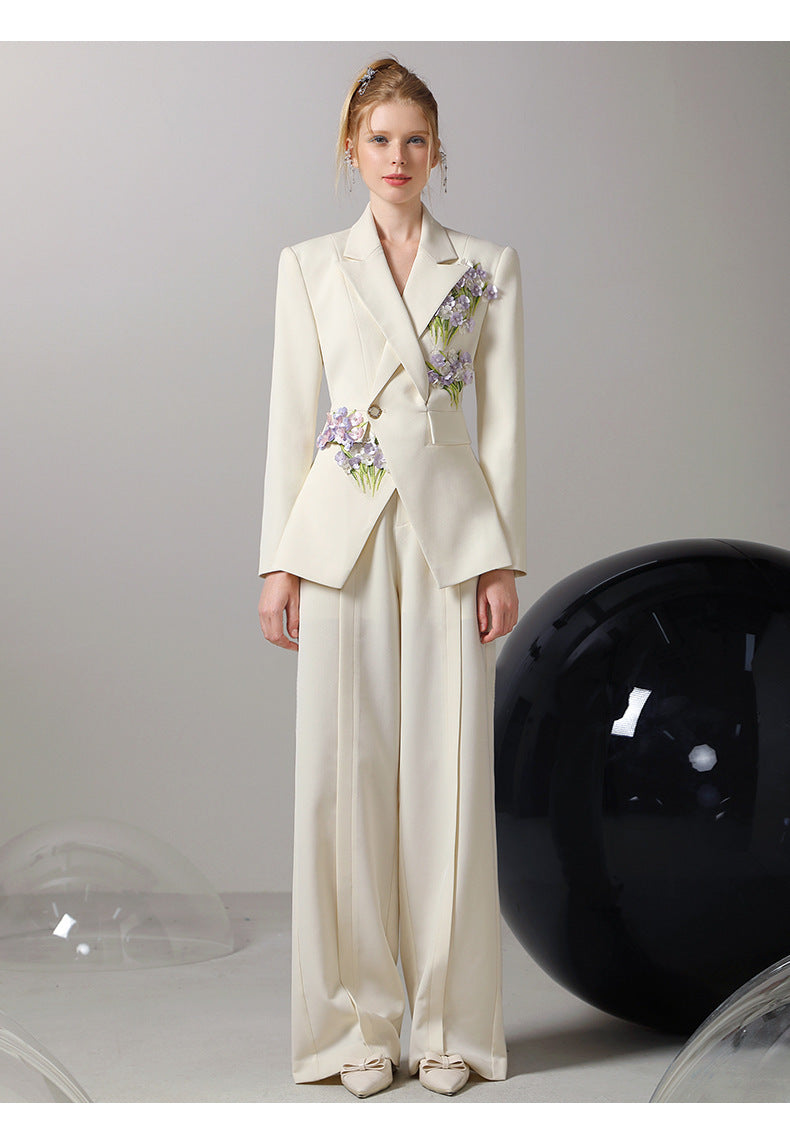 Women's New Three-dimensional Flower Casual Suit