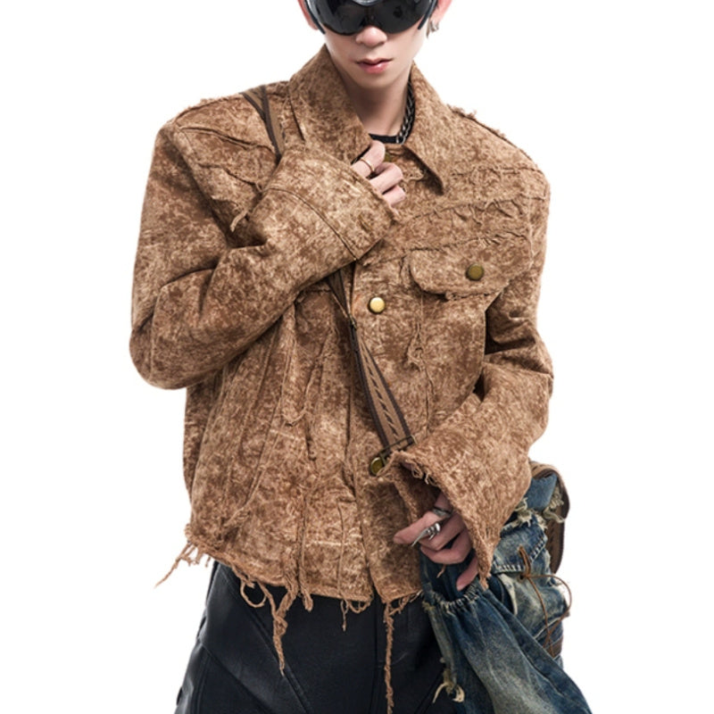 Desert Waste Soil Wind Rough Edge Damage Denim Coat
