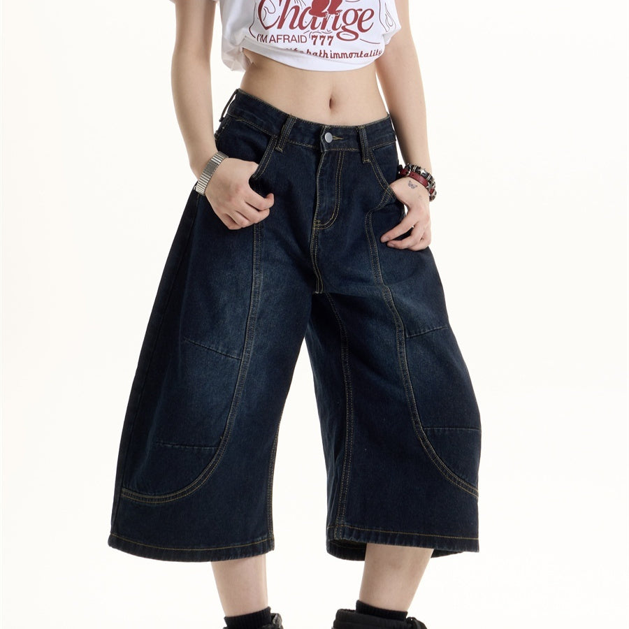 American Retro Hot Girl Style Deconstructive Design Jeans