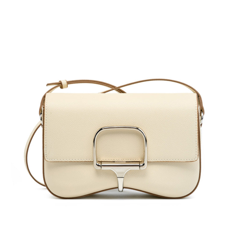 Structured Frame Cowhide Crossbody Bag