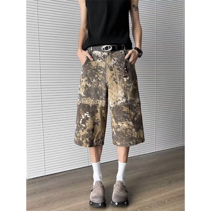 Snake Pattern Tooling Camouflage Jeans