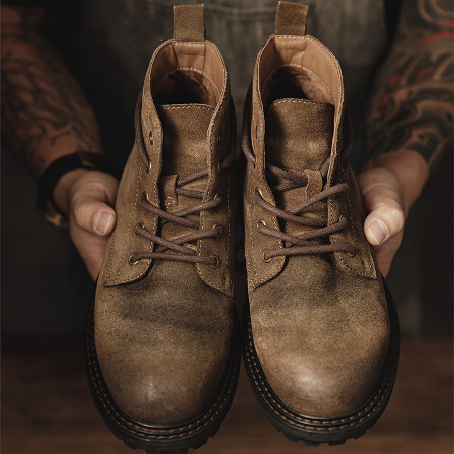 High Top British Martin Boots Casual Trendy Men's Leather Short