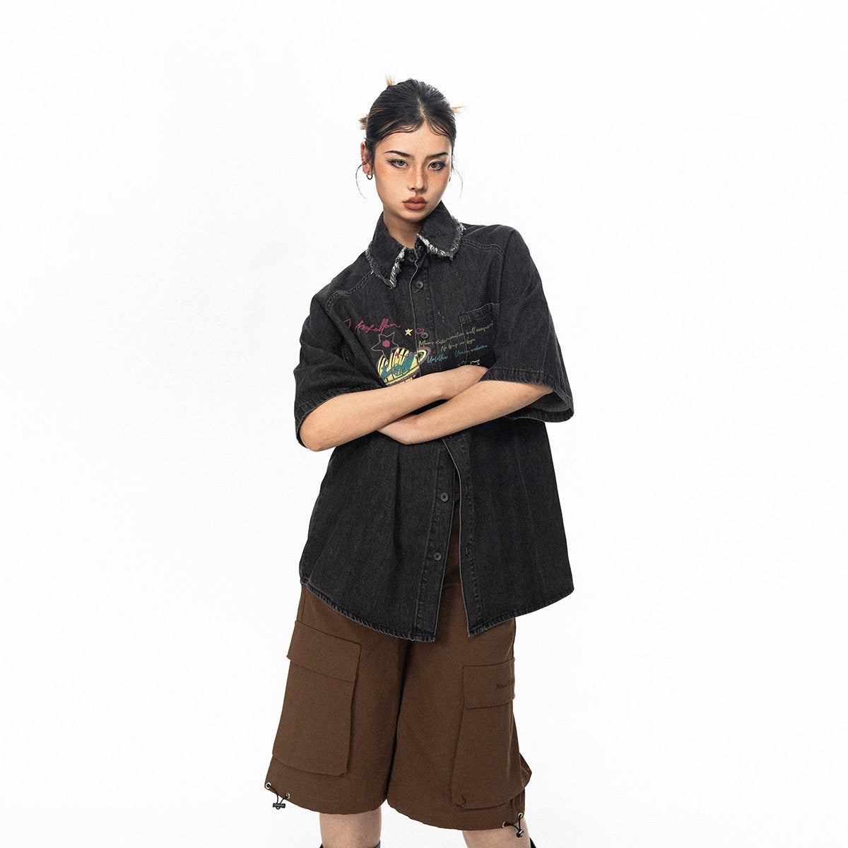 Retro Do The Old Cowboy Printed Short Sleeve Shirt