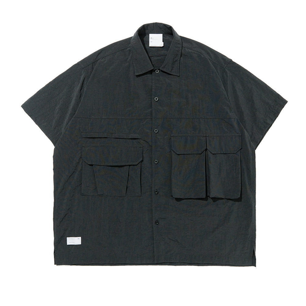 Japanese-style Retro Summer Workwear Short Sleeve Shirt