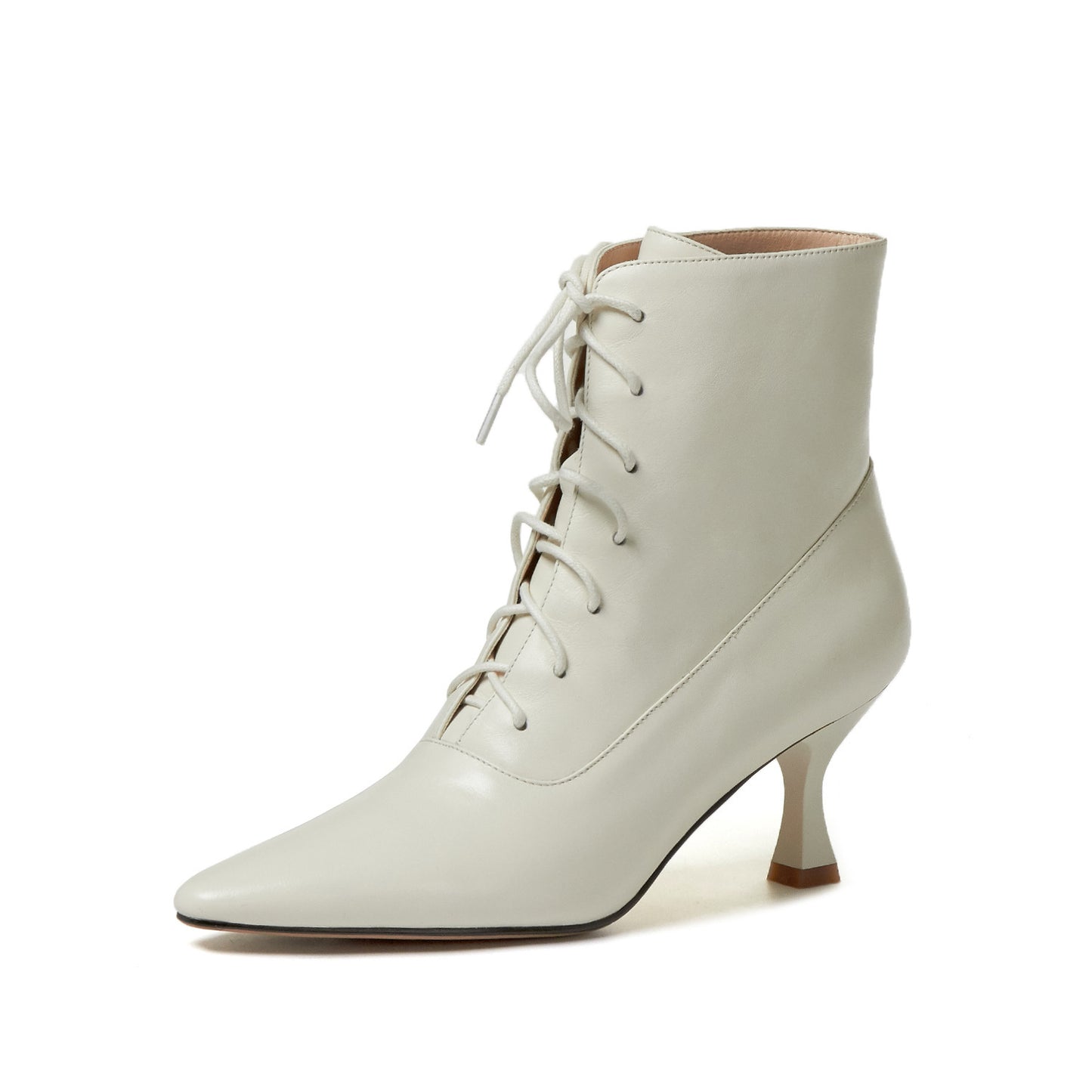 Fashion Cattlehide Leather Pointed High Heels