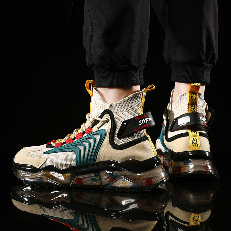 Men's and women's Shoes High Top Shoes Thick Soled Breathable Casual Shoes