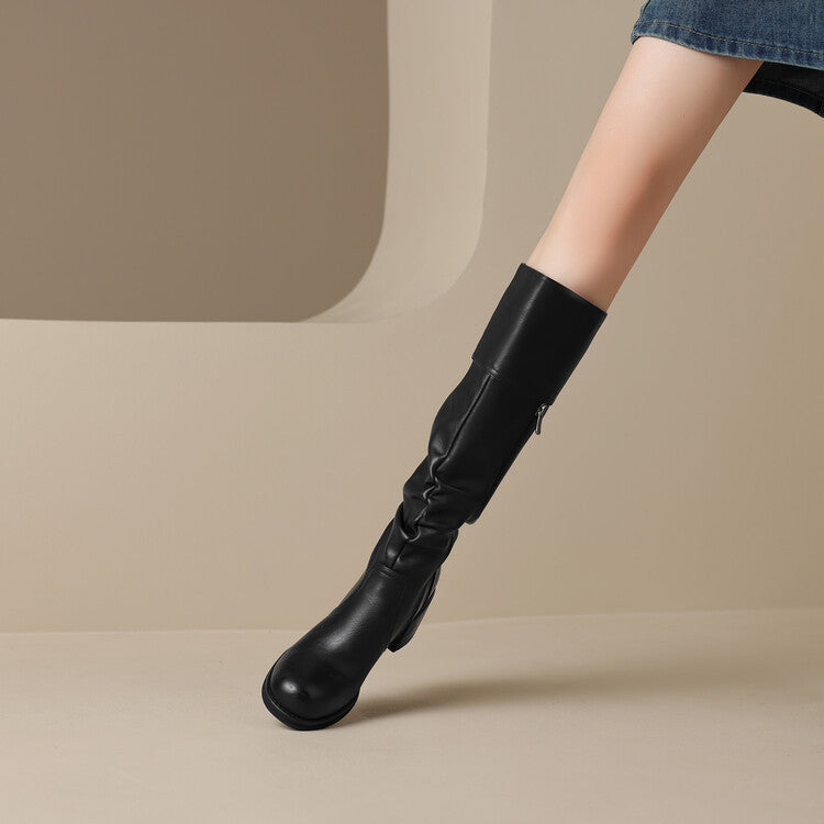 Thick Mid-heel High-top Below The Knee Women's Knight Warm Boots