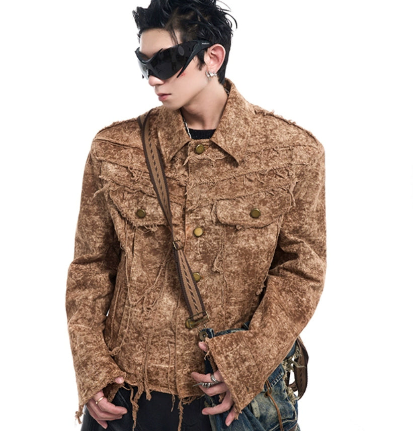 Desert Waste Soil Wind Rough Edge Damage Denim Coat