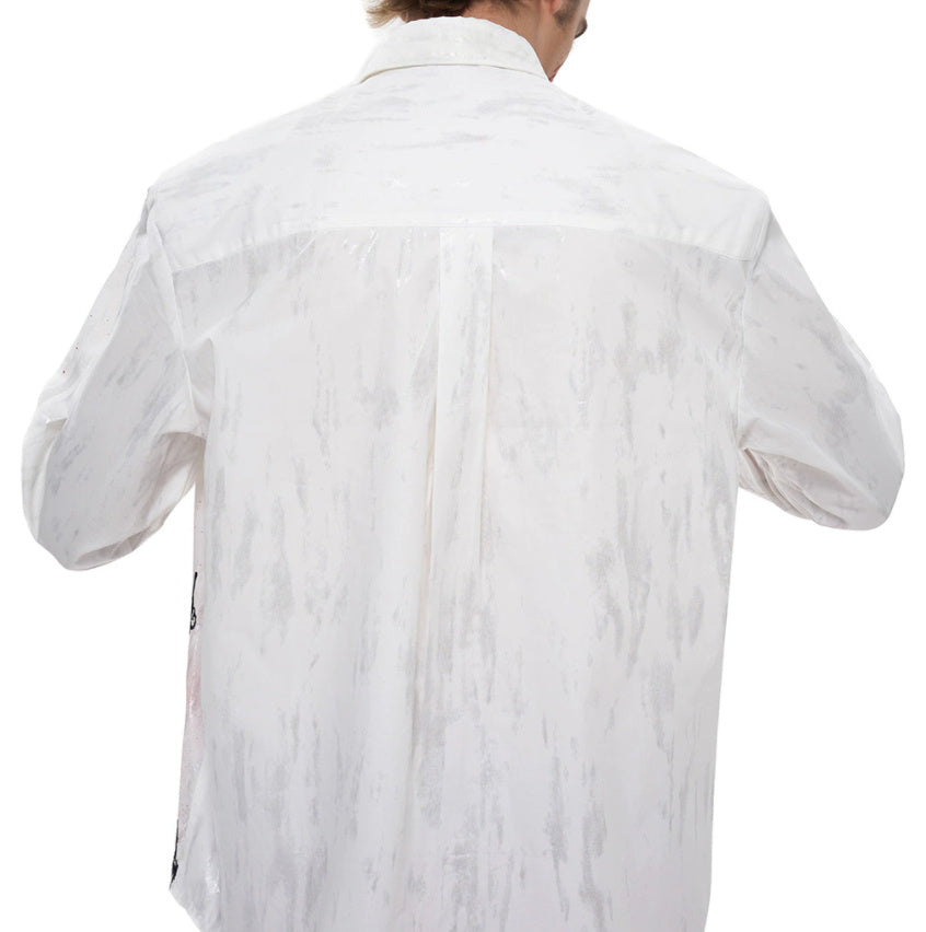 Early Autumn Niche Gothic Embroidered Padded Shoulder Shirt