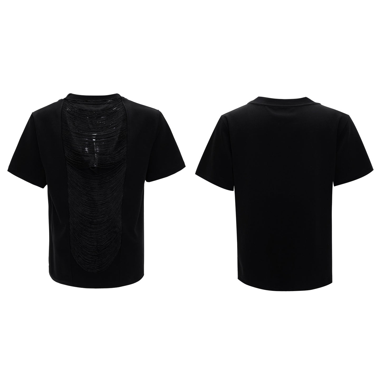 Hollow Out V-neck Short Sleeve Expensive High-end T-shirt Loose