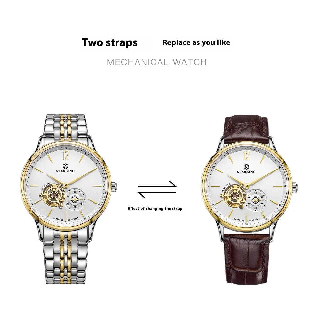 Automatic Mechanical Business Hollow Small Three-needle Waterproof Watch