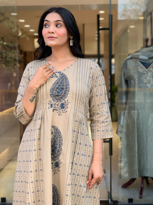 TATVANI Cotton Printed Suit Set with Dupatta