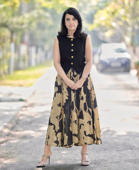 TATVANI Premium Printed Cotton Top & Skirt Co-Ord Set
