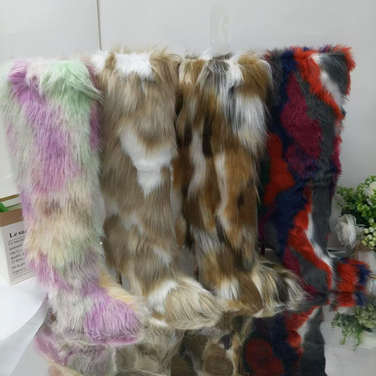 High Heel Fur Boots Fur Boots High Tube Stiletto Heel Fur Boots