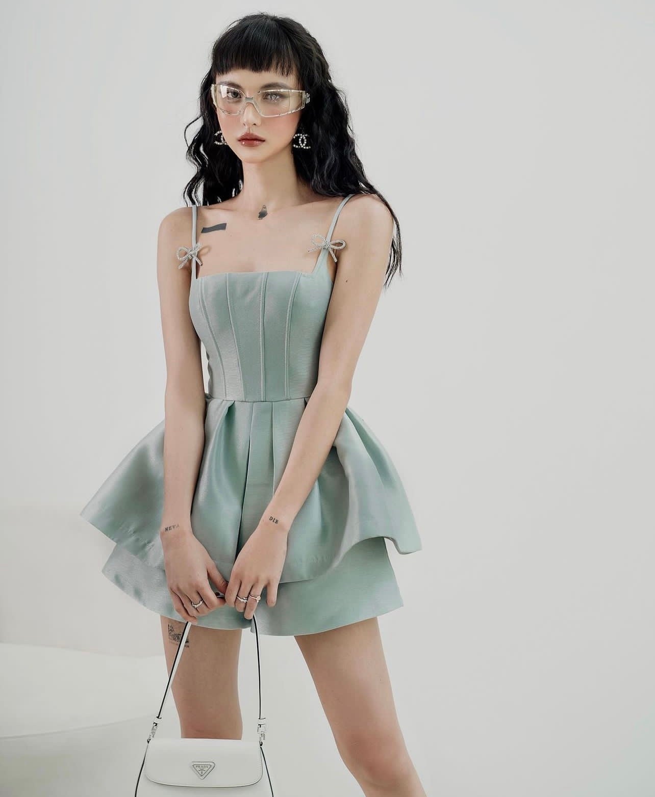 Two-piece Slimming Suspender Top Shorts Suit