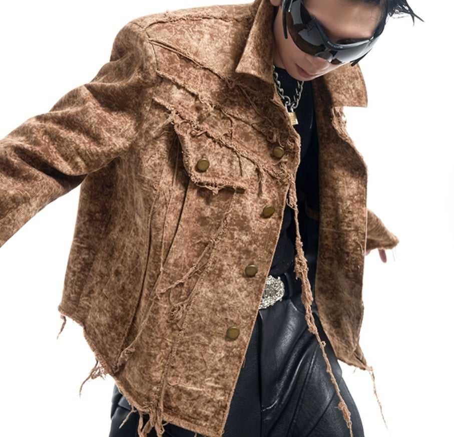 Desert Waste Soil Wind Rough Edge Damage Denim Coat
