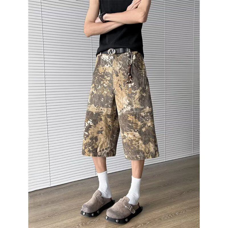 Snake Pattern Tooling Camouflage Jeans
