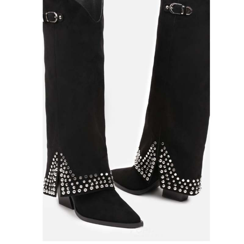 Women's Frosted Rivet Pantyhose Boots