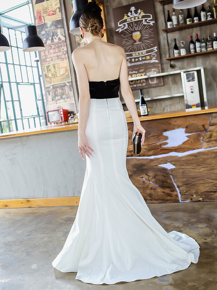 Women's Fashion Collision Wrap Slim Package Hip Fishtail Dress