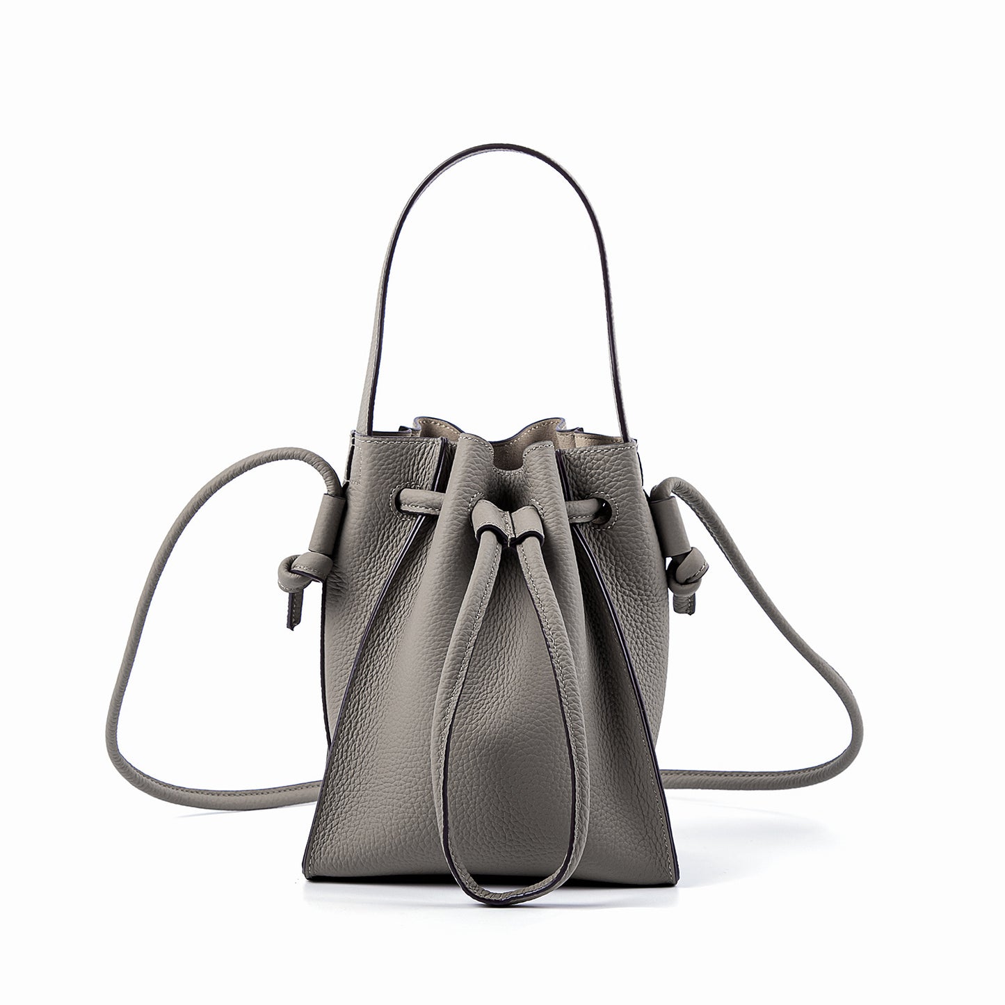 Structured Drawstring Bucket Bag