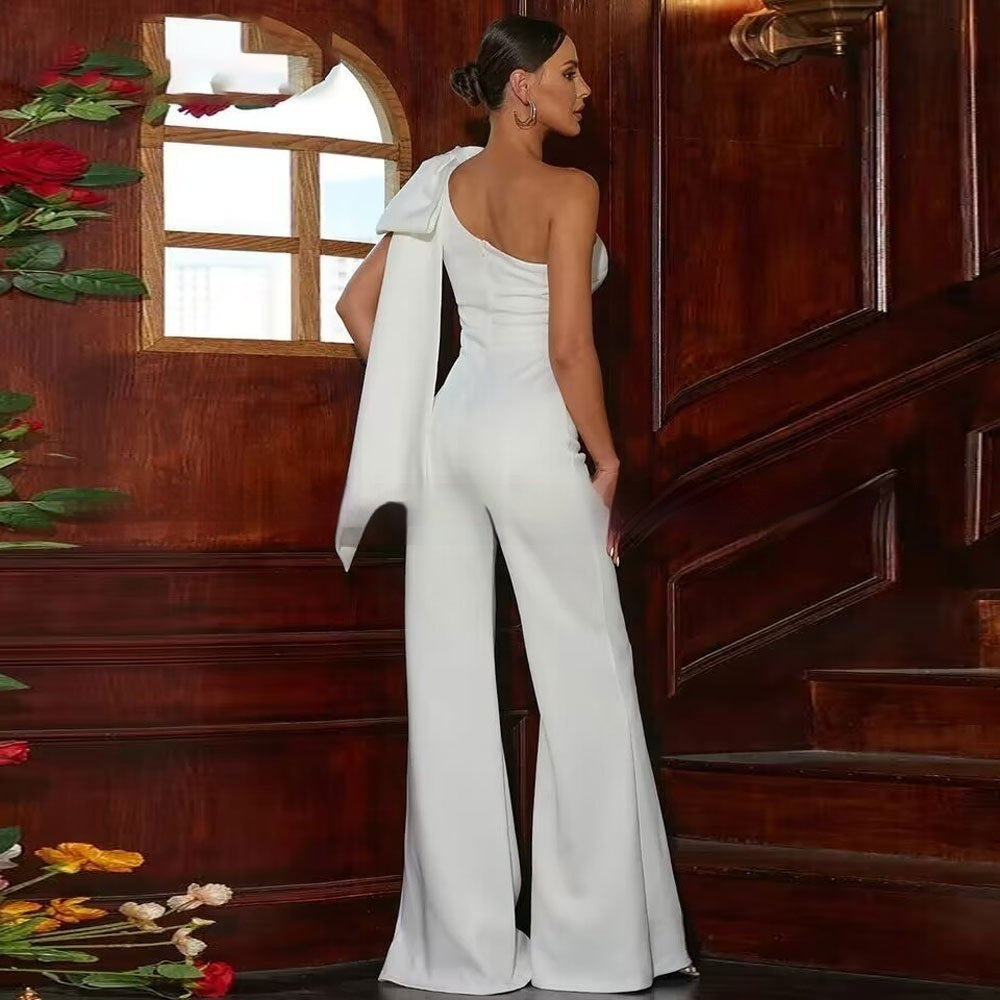 Women's High Waist Straight Casual Jumpsuit