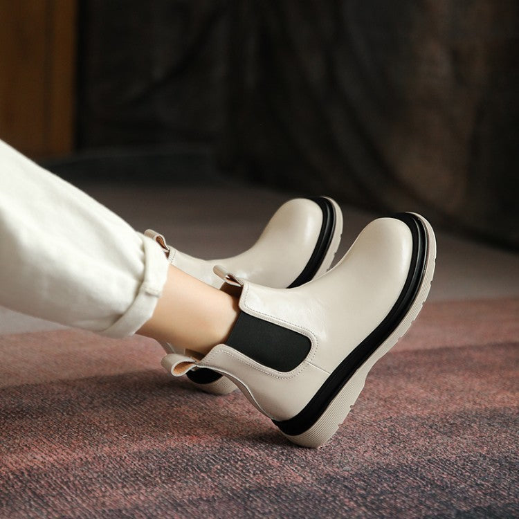 New Thick-soled Martin Boots Elastic Band Low Tube