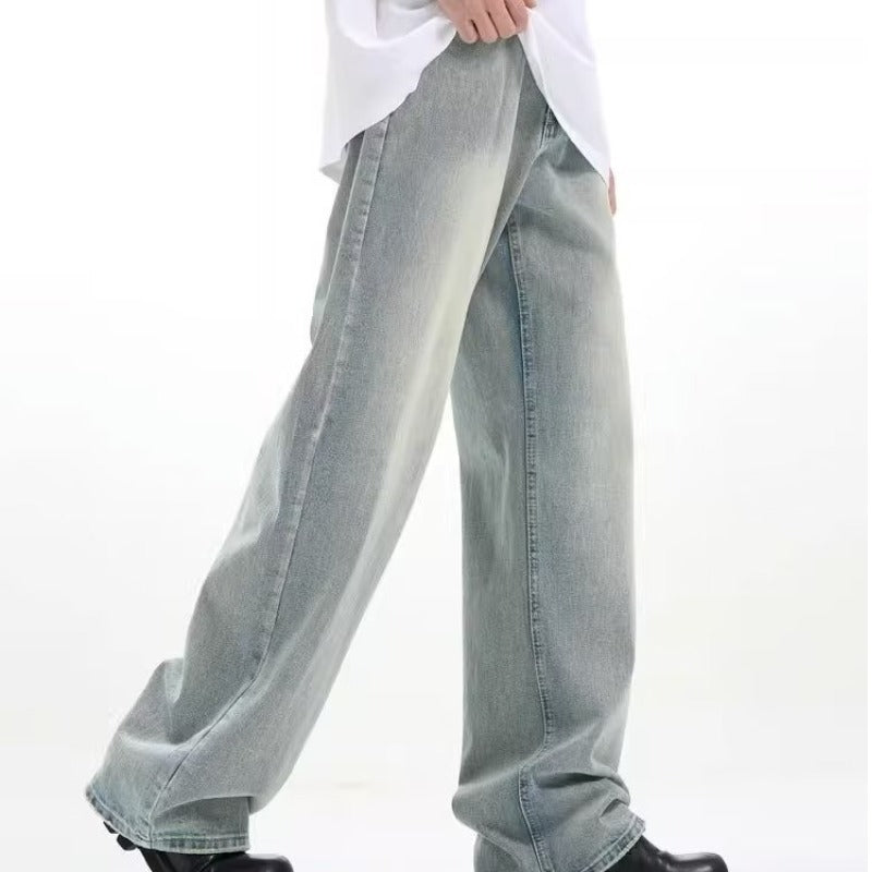 Retro Trousers Loose Casual Blue