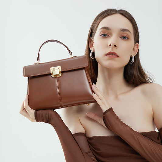 Structured Top-Handle Bag with Precision Lock