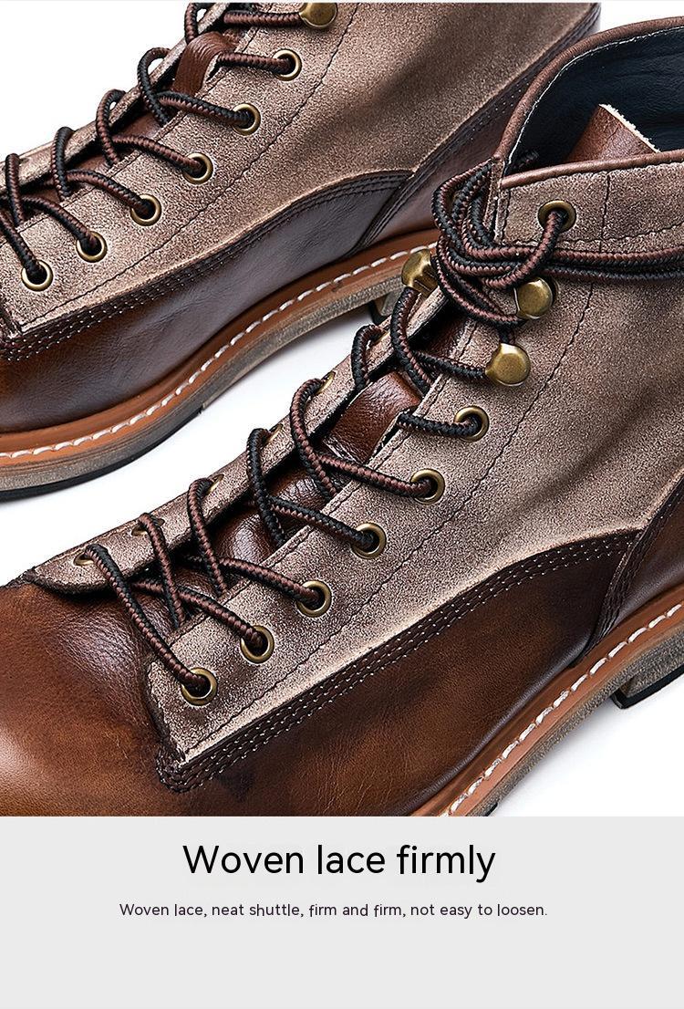 Motorcycle Leather Boots Men's Genuine Leather England Style