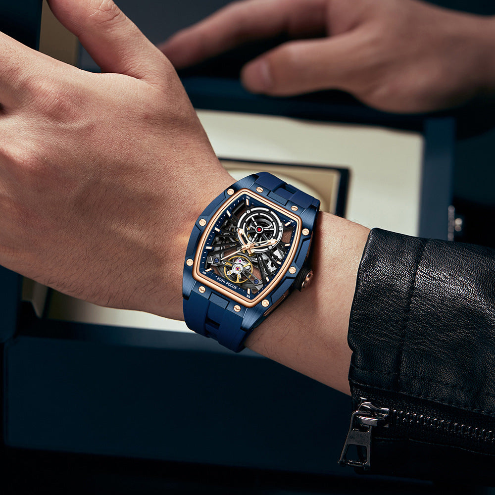 Men's Steel Case Full Hollow Automatic Mechanical Watch