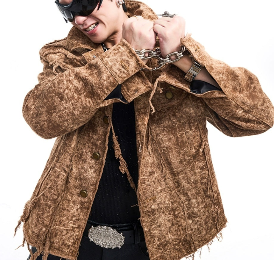 Desert Waste Soil Wind Rough Edge Damage Denim Coat