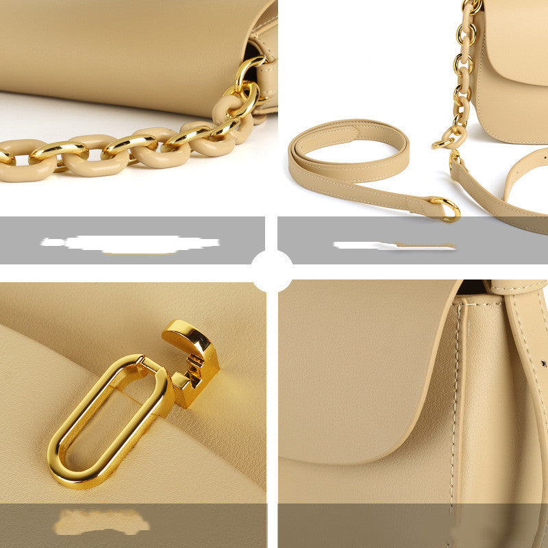 Women's Fashion Simple Locking Shoulder Crossbody Bag