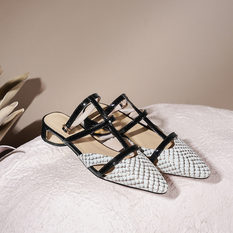 First Layer Cowhide T-Strap Low Heel — Precision Control Edition