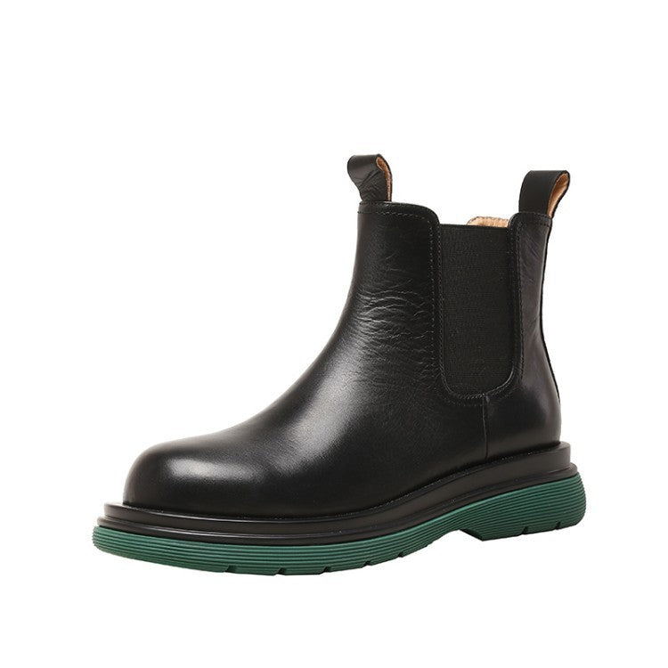 New Thick-soled Martin Boots Elastic Band Low Tube