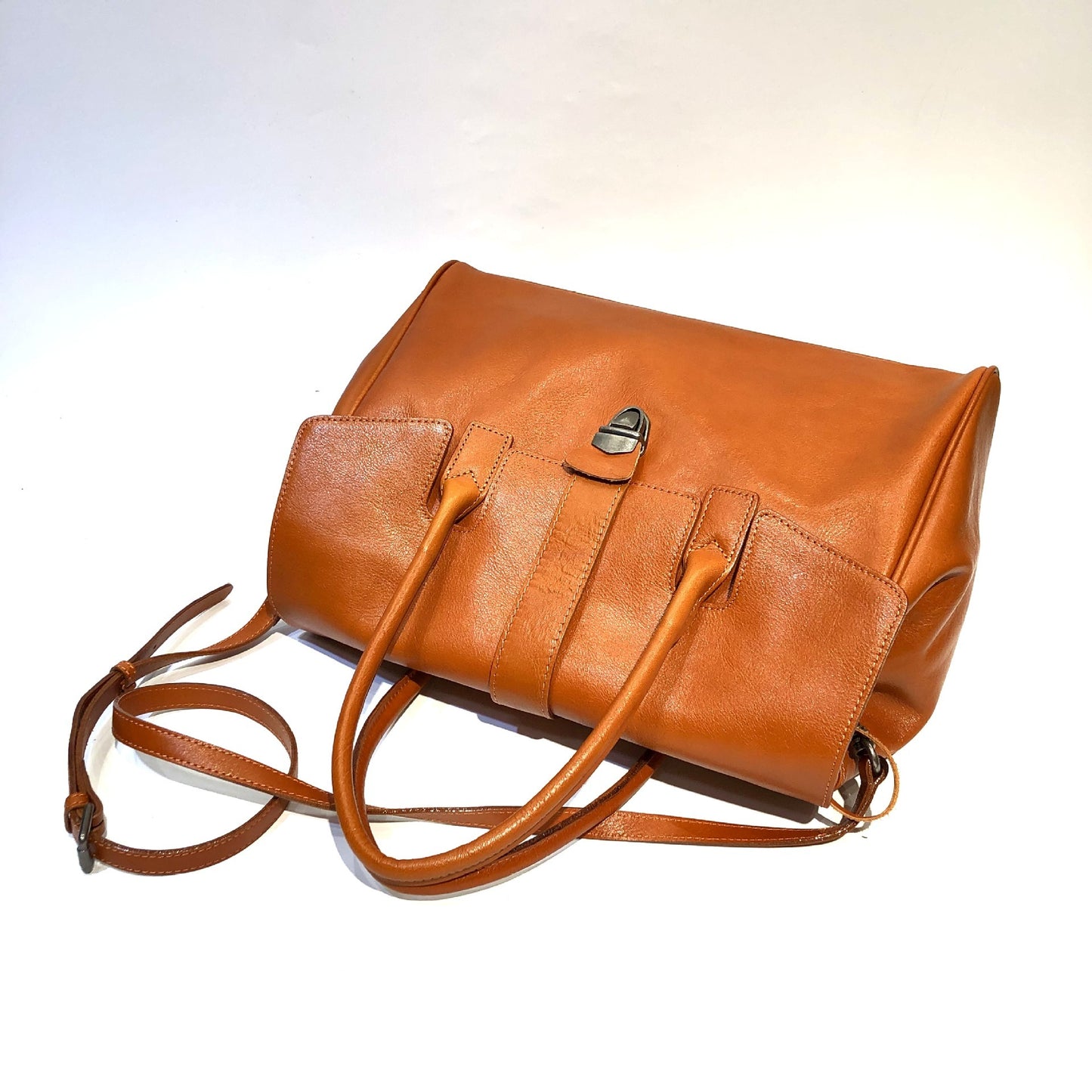 Genuine Leather Bag Vintage Handmade First Layer Vegetable Tanning Leather