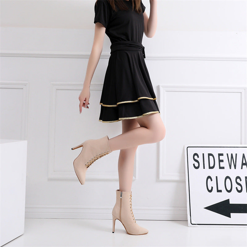 Lace-up Sexy Jazz Special High Heels Short