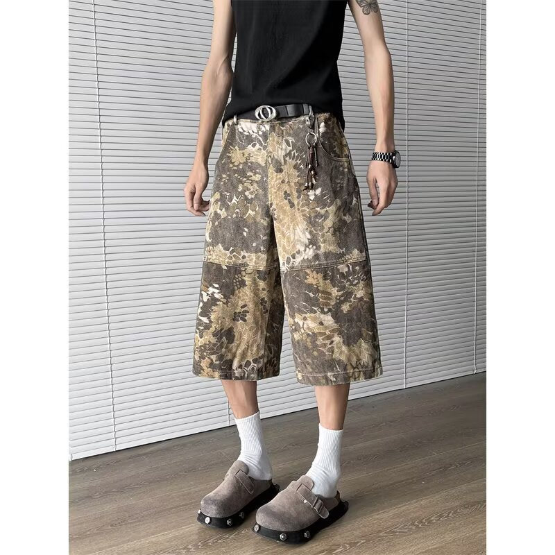 Snake Pattern Tooling Camouflage Jeans