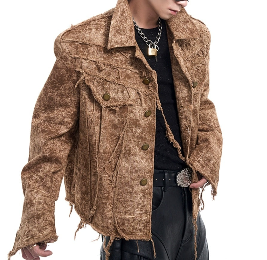 Desert Waste Soil Wind Rough Edge Damage Denim Coat