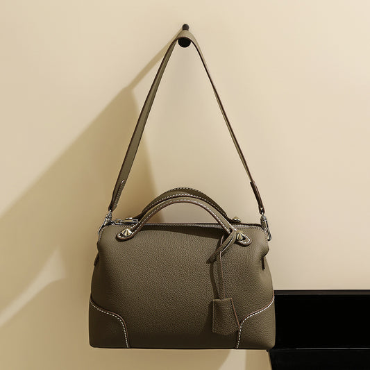 Soft-Structured Cowhide Shoulder Bag
