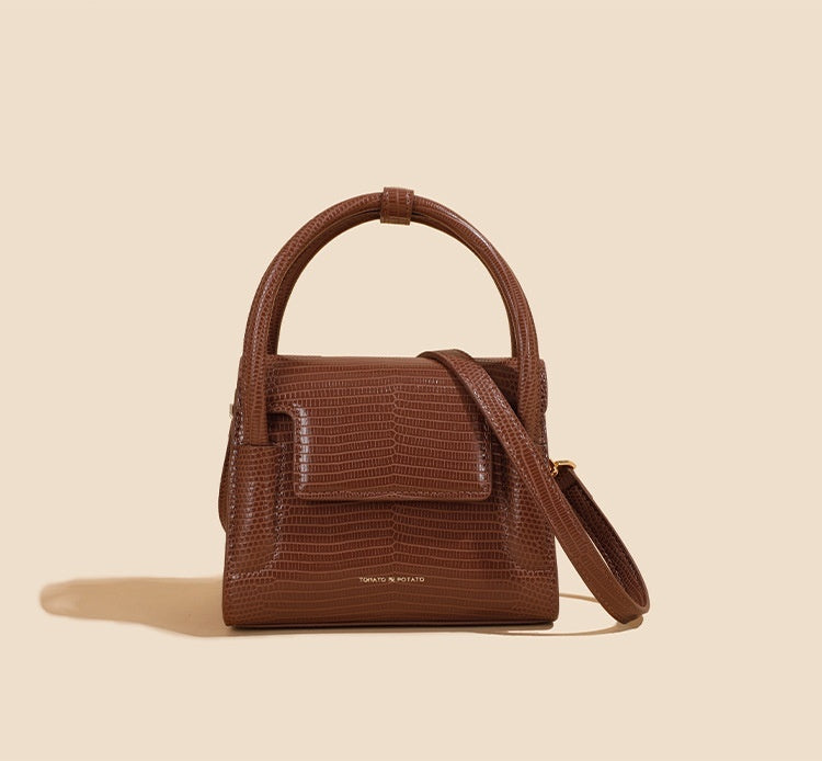 Genuine Leather Women's Lizard Pattern Shoulder Portable Messenger Bag