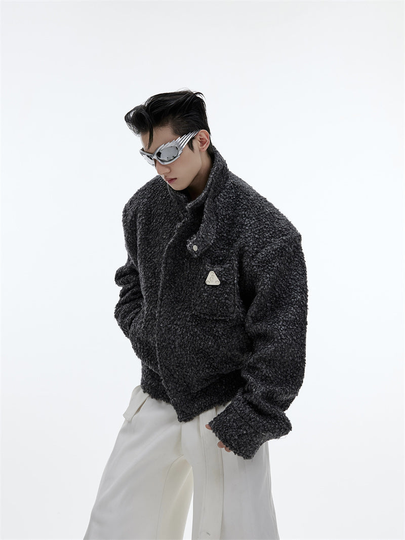 Men's Woolen Silhouette Cropped Jacket