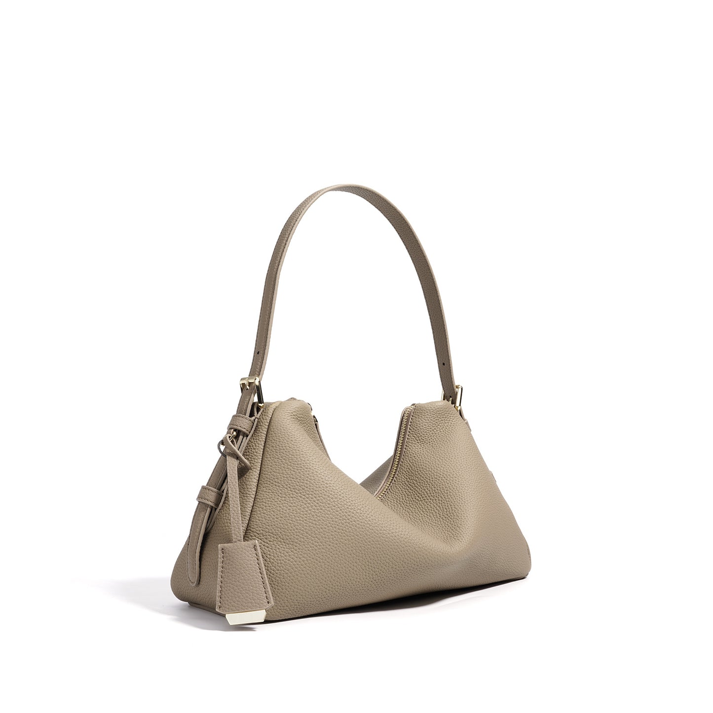 First-LayerCowhide Structured Shoulder Bag