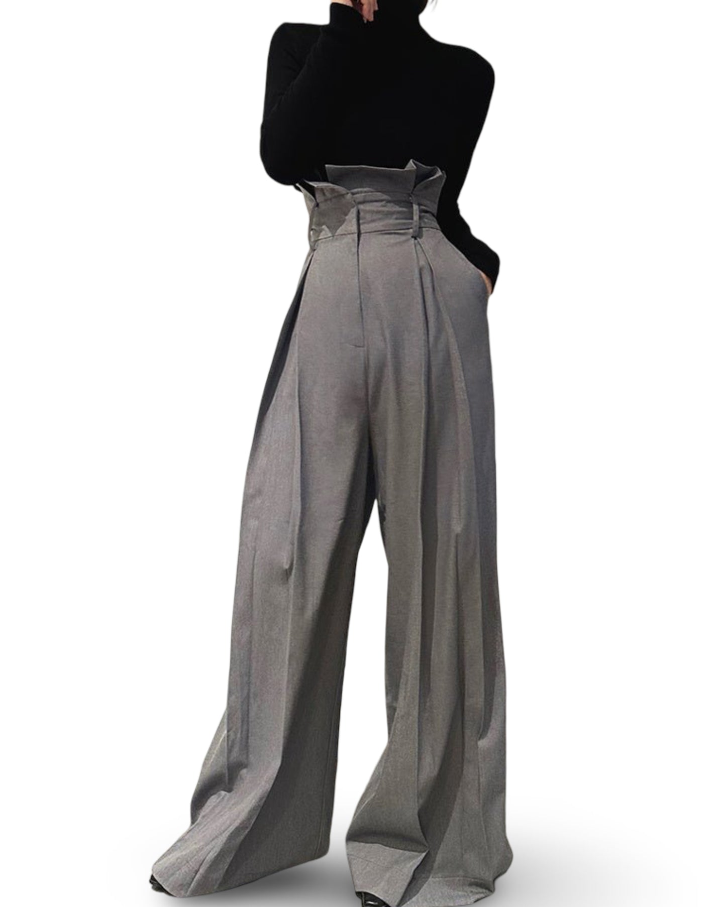 Four Seasons Design High Waist Long Legs Loose Drooping Straight Wide Leg Suit Pants