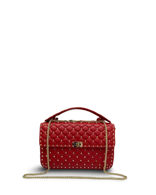 Women's Fashion Sheepskin Diamond Studded Small Square Bag