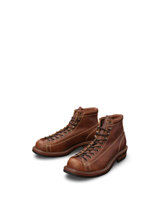 Retro Color Block High-top Round Toe Cowhide Ankle Boots